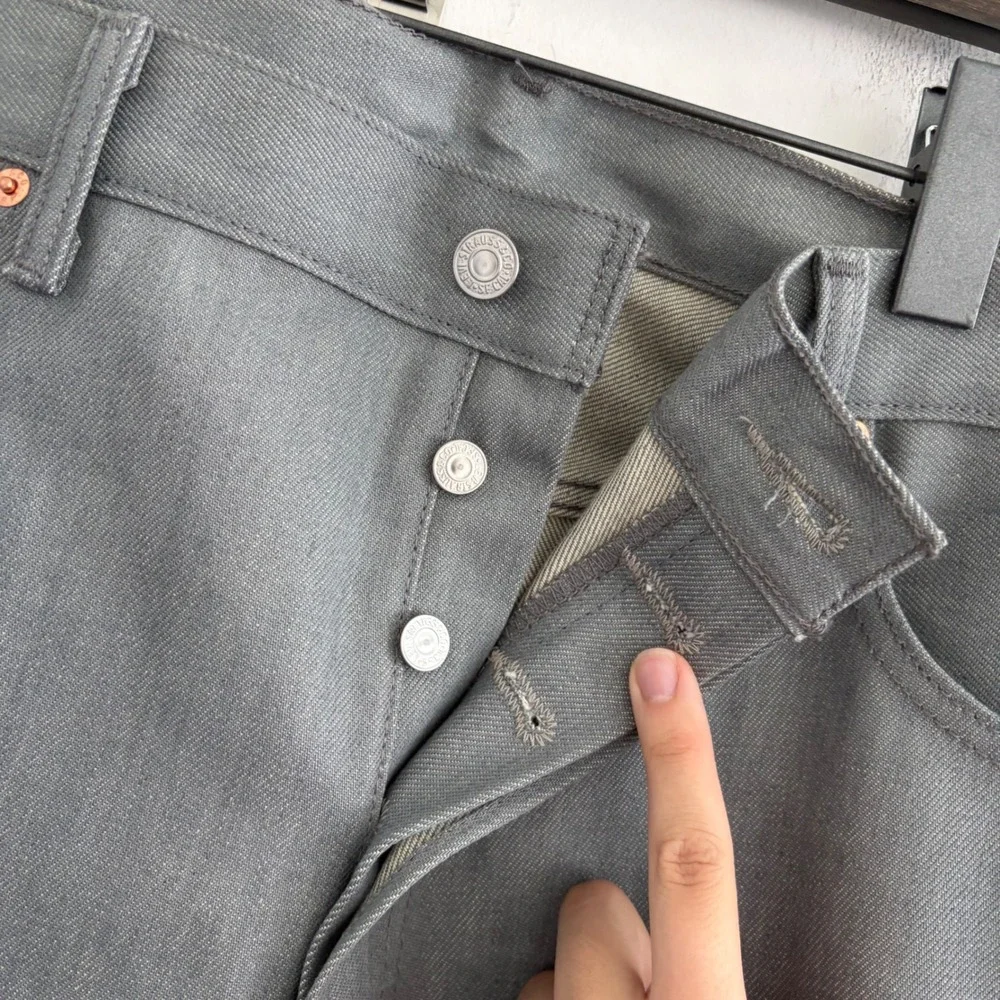 Levi's 501 Original Fit Straight Leg Grey Denim Jeans 40x30 Mens